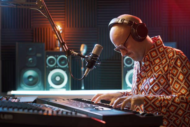 istock Professional musician working in the recording studio 1864370375
