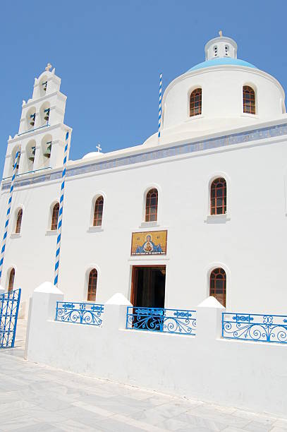 Santorini iglesia - foto de stock
