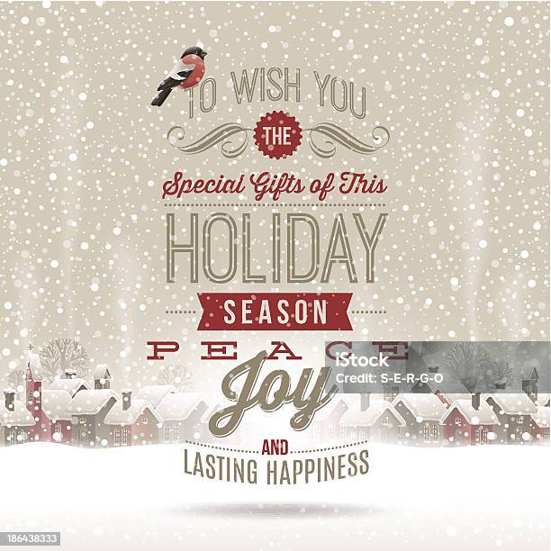 Christmas Lettering Greetings Vector Illustration Stock Illustration - Download Image Now