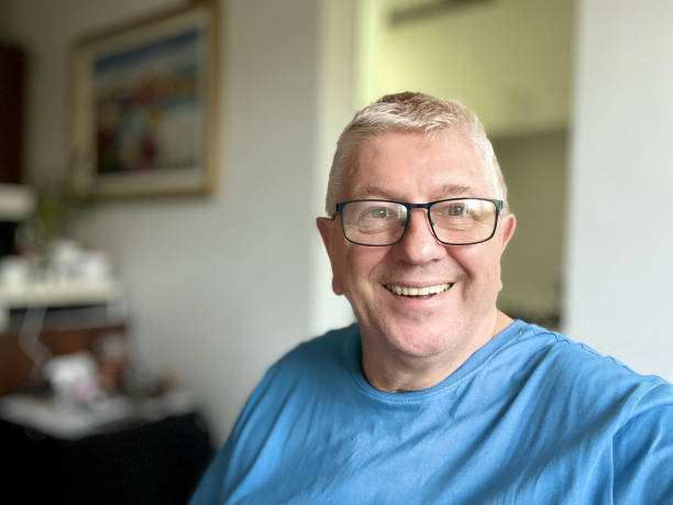 istock Senior Caucasian man selfie indoors 1864402388