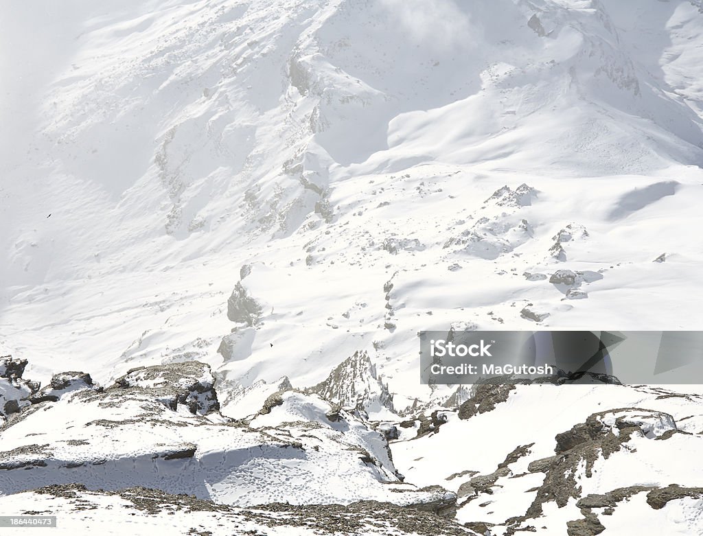 rocks trattate nella neve montagna - Foto stock royalty-free di Alpi