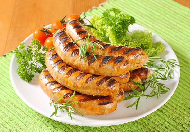 istock Grilled bratwursts 186444813