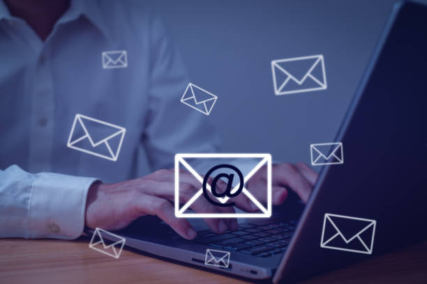 istock Business  touches email on a virtual screen,online working internet network,email marketing concept. 1864452273