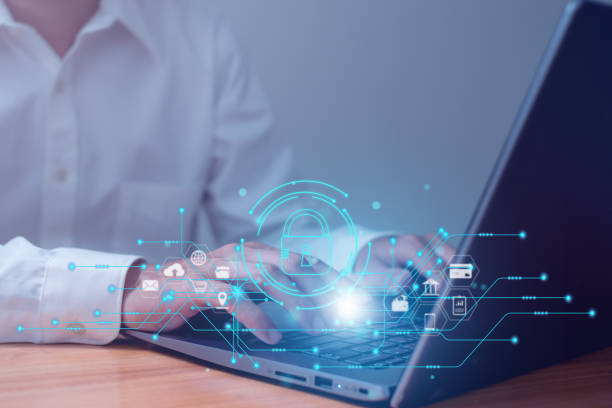 istock finger scanning allows access to security and identification of big Data businesses.Security of future technology and Cybernetics, Internet innovation technology against digital cyber crime. 1864452274