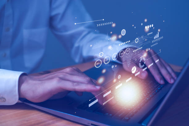 istock Businessman with Digital transformation technology for business, Document Management System, Corporate business technology. 1864452275