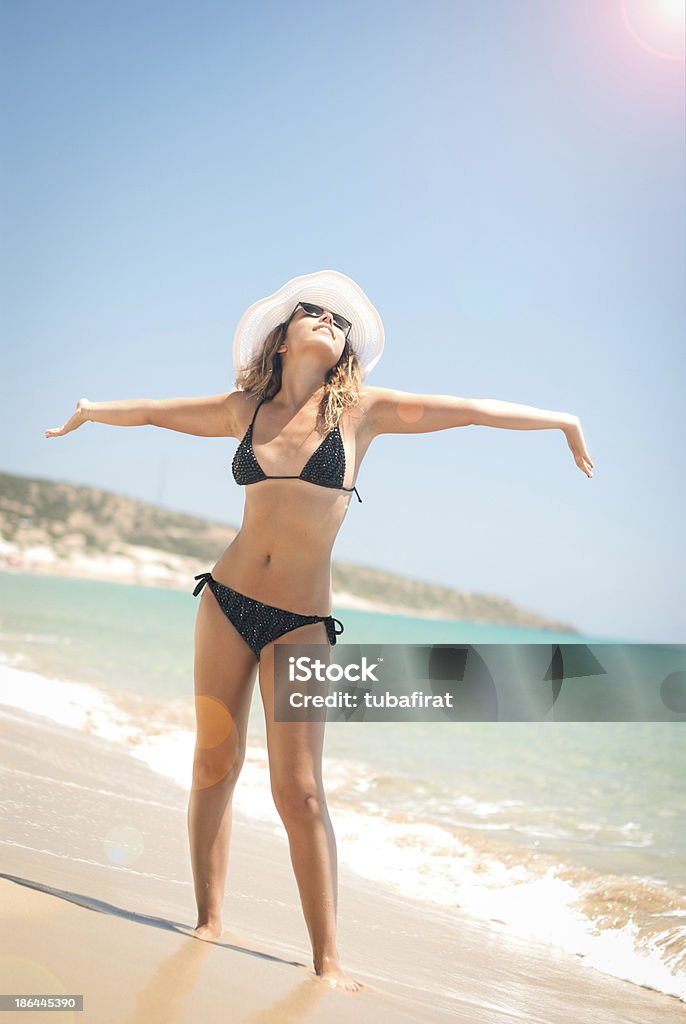 Happy girl on the beach Happy girl on the beach. Adult Stock Photo