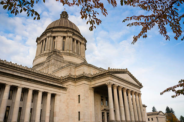 capitol legislative building stone-säule der olympia washington - secretary of state stock-fotos und bilder