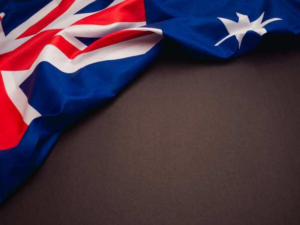 istock Part of the Australian flag on a black background. 1864473326