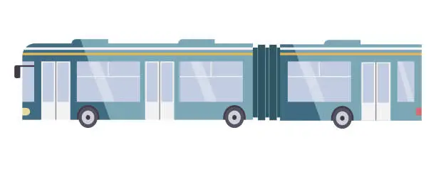 Vector illustration of Long articulated bus or a stretch bus