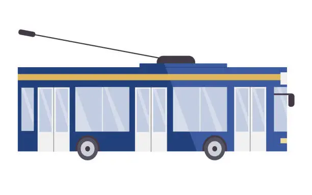 Vector illustration of Modern public trolleybus