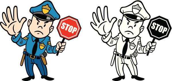 Great illustration of a policeman holding a stop sign. Perfect for a police or road safety illustration. EPS and JPEG files included. Be sure to view my other illustrations, thanks!