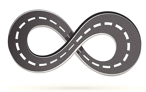 istock Road in the shape of an infinity sign 186449123