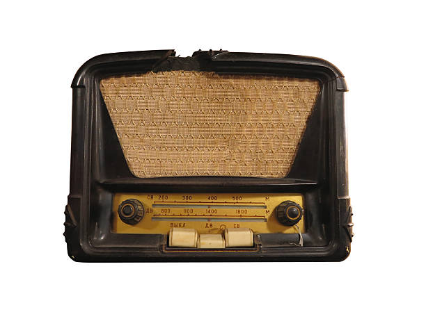 istock Vintage brown old radio receiver isolated 186451509