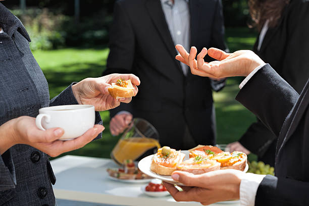 istock Business breakfast in the garden 186451571