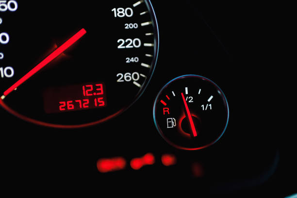 istock Car's dashboard.Modern car dashboard panel at night time.Closeup,selective focus. 1864523856