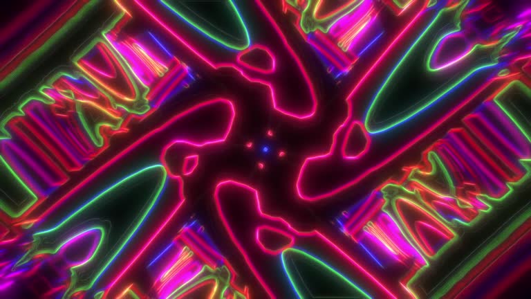 Abstract neon geometric shapes. Vj loop 1