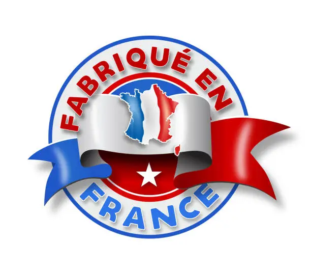 Vector illustration of Circle badge logo Made in France illustration illustration