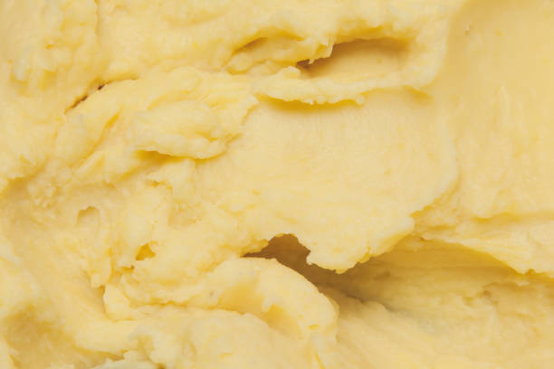 istock The texture of mashed potatoes top view. 1864547520