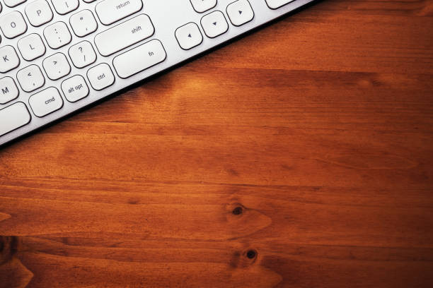 Office desk wood table of Business workplace and business objects