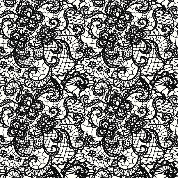 illustrazioni stock, clip art, cartoni animati e icone di tendenza di pizzo senza soluzione di continuità con i fiori motivo - fashion gothic style lace women