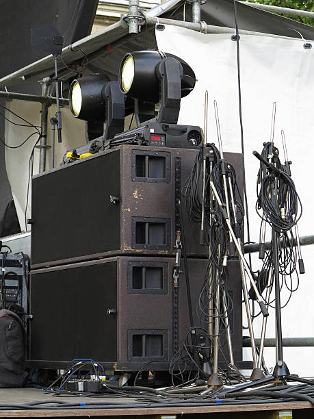 istock Powerfull concerto audio speakers ,amplifiers ,spotlights, stage 186458086