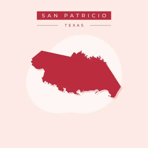 Vector illustration of Vector illustration vector of San Patricio map Texas