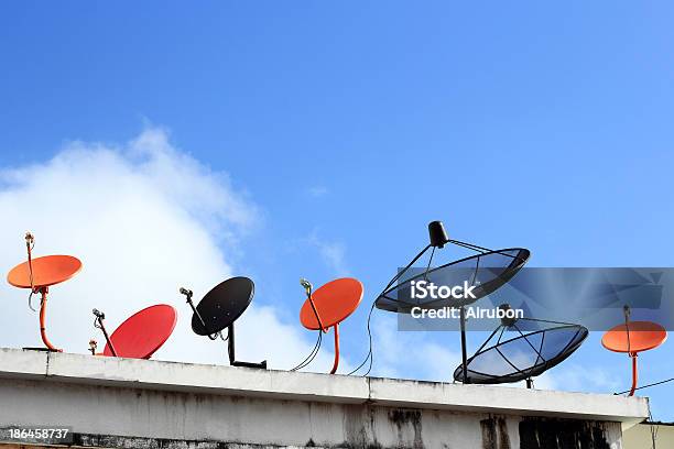 Satellite Dish Stock Photo - Download Image Now - Antenna - Aerial, Blue, Broadcasting