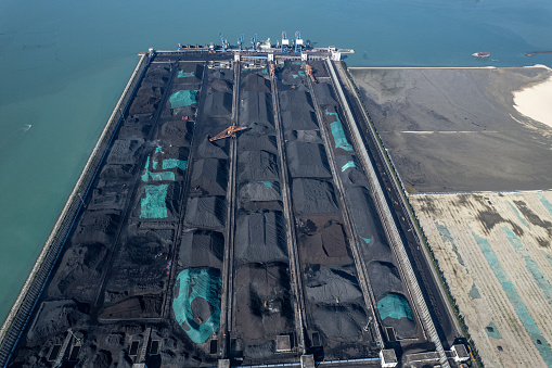 International coal transportation ports by the seaside