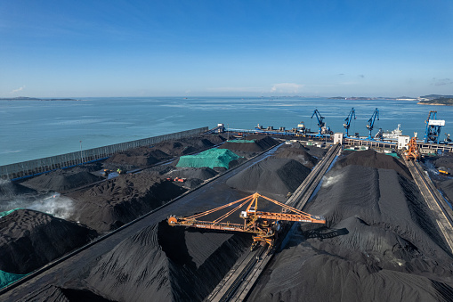 International coal transportation ports by the seaside