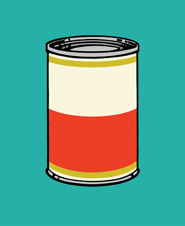 Illustration of blank Pop Art tin can