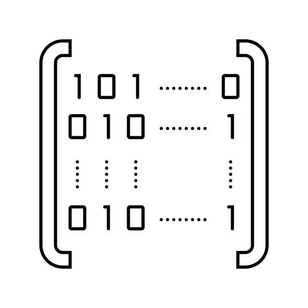 Vector illustration of matrice math science education line icon vector illustration