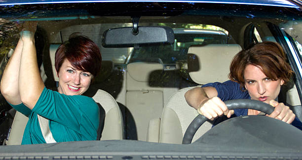 istock Reckless Driver with a Scared Passenger in the Car 186461427