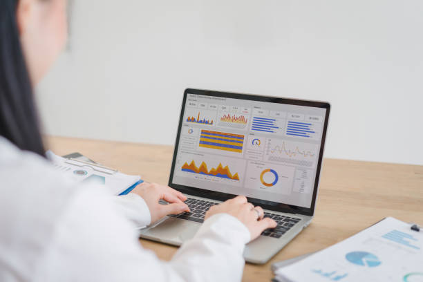istock Advisor financial business analytics woman team analyzing data charts, graphs, and a dashboard on laptop screen. Data analysis concept 1864624205
