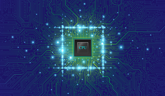 Ccpu Computer Cpu Chip On Motherboard Central Computer Processors Cpu Concept Quantum ...