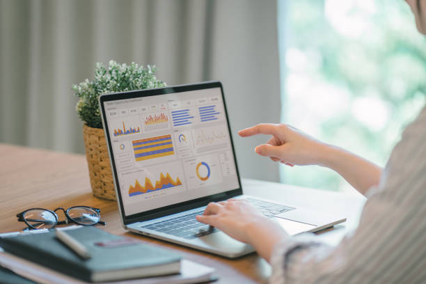 istock Advisor financial business analytics woman team analyzing data charts, graphs, and a dashboard on laptop screen. Data analysis concept 1864644952