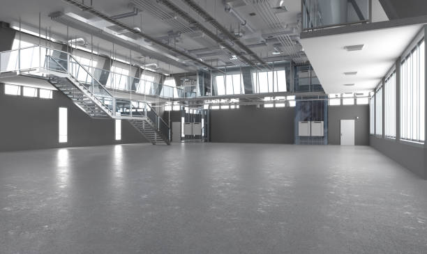 istock Laboratory interior or manufacturing factory with space 1864652582