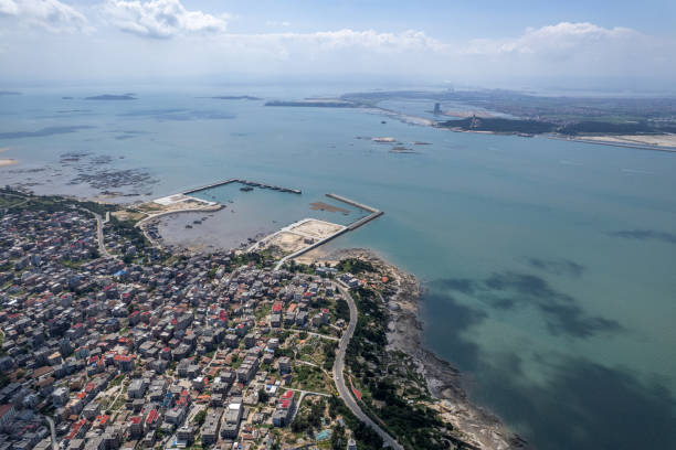 istock A bird's-eye view of the dense architectural complex on the island 1864657221