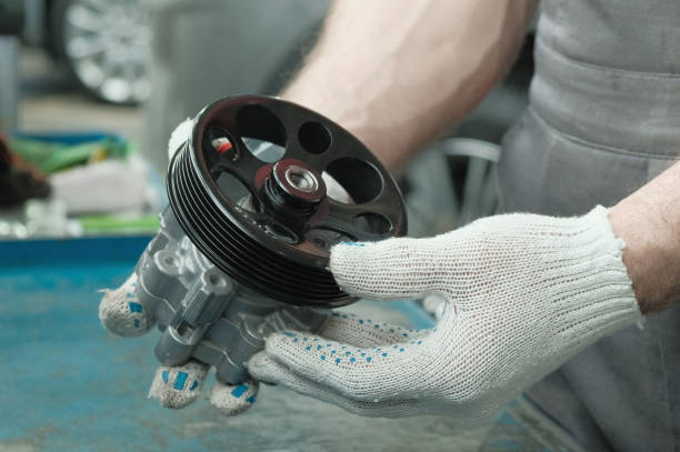 istock The power steering pump.Close-up. 1864677139