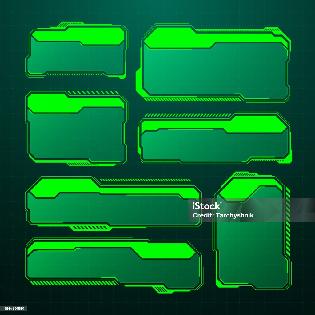 Text Box Ui Examples Games Green Futuristic Hud Ui Elements Scifi User Interface Text Boxes ...