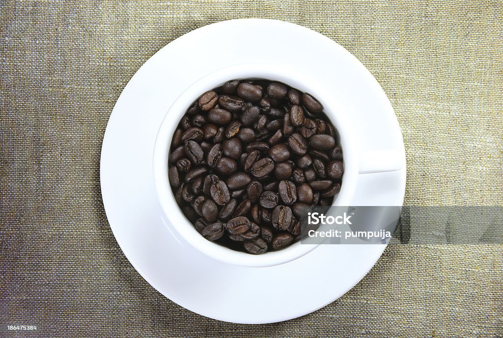 coffee bean coffee bean in white cup on sack Abstract Stock Photo