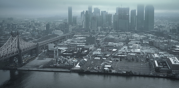 Aerial photo of Queensboro Bridge and Long Island City