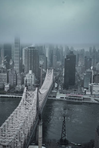 Aerial photo of Queensboro bridge facing Manhattan