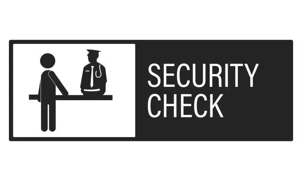 Vector illustration of Isolated rectangle sign of security check, entrance safety gate icon, bag inspection check screening