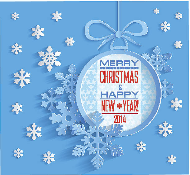 Merry Christmas and Happy New Year Card vector art illustration