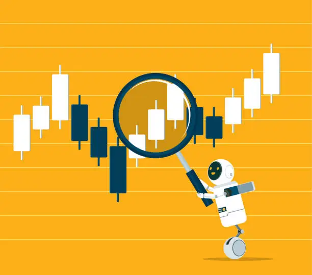 Vector illustration of Analyze stock market