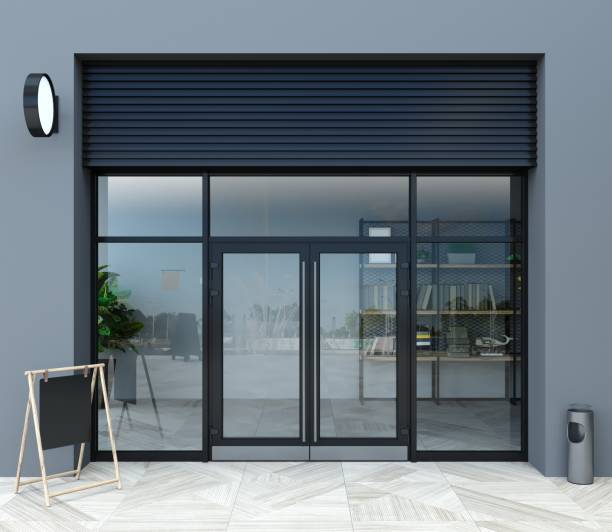 istock Modern white office entrance door 1864821847