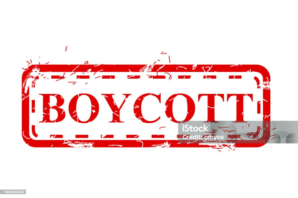 Boycot Sign Boycott Simple Vector Dirty Grunge Red Rectangle Vector Rubber Stamp ...