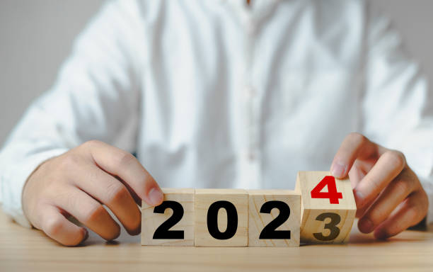 istock Begins the new year 2024, Changes 2023 old year counting to starting analyze plans and strategies to adapt according to new economic trends in finance, business, technology and development. 1864852023