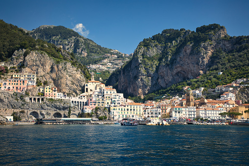 Amalfi coast with beautiful views of the fantastic places. Sorrento, Amalfi, Minori, Mainori, Marmorata