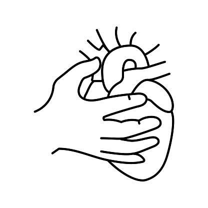 chronic heart palpitations disease symptom line icon vector. chronic heart palpitations disease symptom sign. isolated contour symbol black illustration